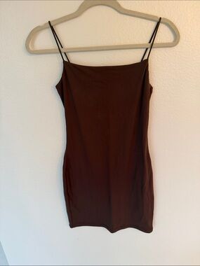 Women's Brown Spaghetti-Strap Camisole Dress